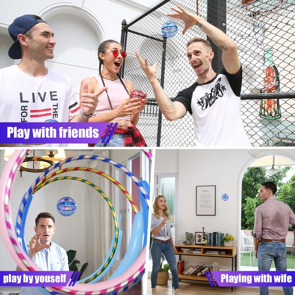 LYZRC Flynova Pro UfO Flying Ball Toy RC Mini Drone Hand Operated Magic Wand Led Children's Spinner Toys For Kids Gift remote control Helicopter