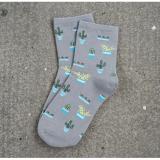 T92 Korean Design Cactus Grey Socks (Adult)