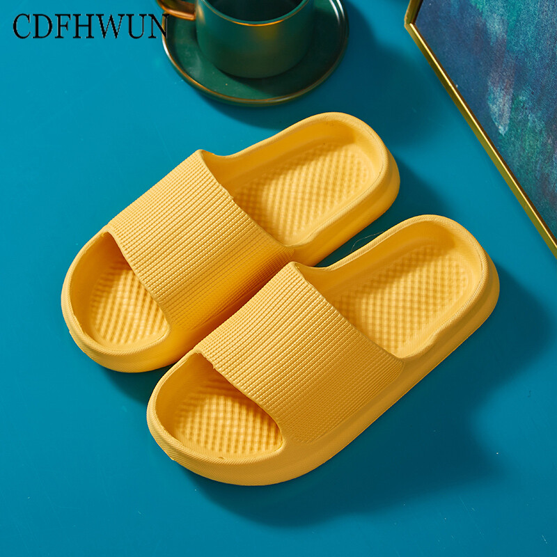 CDFHWUN House Slippers for Men Women Elastic & Soft Sandals Lightweight Anti-slip Bathroom Slippers Indoor Home Slippers