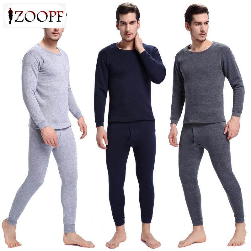 ZOOPF Hot Sale Hot Mens Pajamas Winter Warm Thermal Underwear Long Johns Sexy Black Thermal Underwear Sets