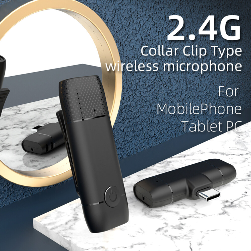 【New High Quality】Original Wireless lavalier microphone Plug-and-play 2.4G wireless lavalier microphone suitable for USB C active noise reduction/ultra-low latency/net celebrity live broadcast/eat bro
