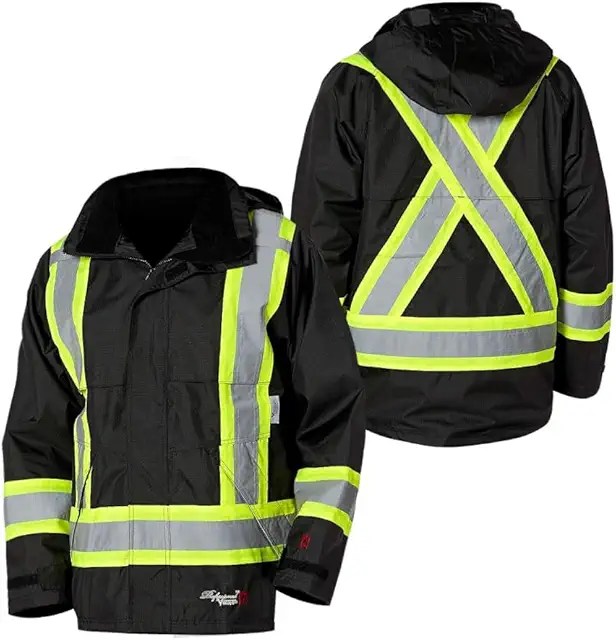 Viking Professional Journeyman 300D Rip-Stop Fire Retardant Reflective Jacket - Fire Resistant Hi Vis Jackets for Men