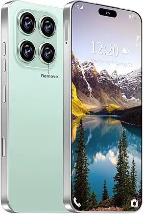 16PROMAX Unlocked Phone | 16+512GB Smartphone | Cell Phone Android 14.0 | Long Battery Life 7000mAh | 6.99" HD Display | 68+108MP Zoom Camera | with Dual SIM | Fingerprint Lock (Green)