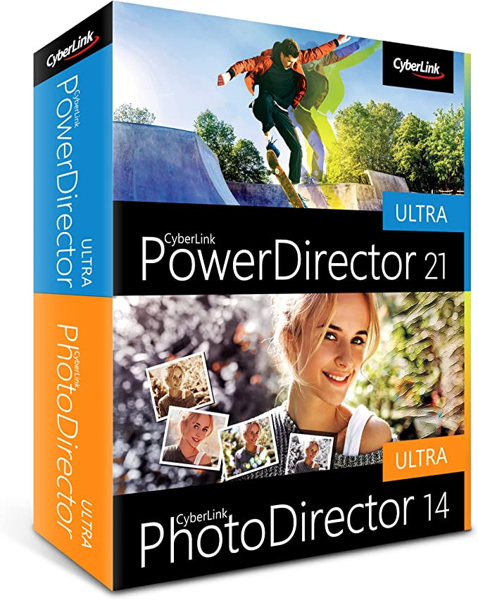 PowerDirector 21 Ultra & PhotoDirector 14 Ultra | Easy Video Editing and Photo Editing Software | Slideshow Maker | Screen Recorder [Retail Box with Download Card]